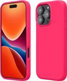 kwmobile telefoonhoesje geschikt voor Apple iPhone 16 Pro - Hoesje met siliconen coating - Smartphone case in neon roze
