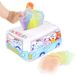 Montessori babyspeelgoed voor kinderen vanaf 6 maanden. Ontwikkelingsspeelgoed dat educatieve en zintuiglijke activiteiten bevordert. Compleet met babytextieldoos. Een ideaal geboortecadeau.
