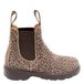 Bisgaard leren enkelboots met profielzool en panterprint - bruin/beige
