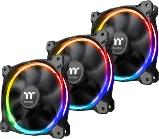Thermaltake Riing 12 RGB Sync Edition Behuizingsventilator (3 stuks, zwart)