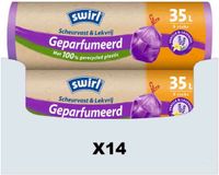 Swirl Pedaalemmerzakken Geparfumeerd Vanille & Lavendel met Trekband 35 liter - 14 x 9 stuks - Voordeelverpakking