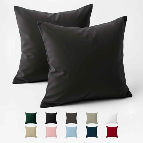Dreamzie Kussensloop 60x60 Katoen Renforcé (set van 2) - Antraciet