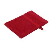 Gözze - Washandschoen, set van 4, zacht en absorberend, 100% katoen, 16 x 21 cm - bordeaux