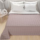 PETTI Artigiani Italiani - Quilt voor eenpersoonsbed, licht dekbed, tweezijdig, licht zomerdekbed, oudroze