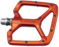 Funn Python Flat Pedalen – Brede platform fietspedalen voor BMX en MTB, 9/16\" CrMo-as (Oranje)