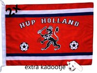 Hup Holland Hup Vlag - Oranje - 50 x 70 cm - 2 stuks - + Fluitje