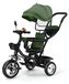 Tricycle for children - Baby tricycle with push bar - Swivel seat - Foldable sun canopy with UV protection - Foldable - Suitable up to 20 kg, from 9 months - Dark green