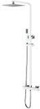 BES LED Thermostatische Regendoucheset - Leoni Rimbo - 22cm - Vierkante Hoofddouche - Staafhanddouche - RVS - Chroom