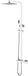 BES LED Thermostatische Regendoucheset - Leoni Rimbo - 22cm - Vierkante Hoofddouche - Staafhanddouche - RVS - Chroom