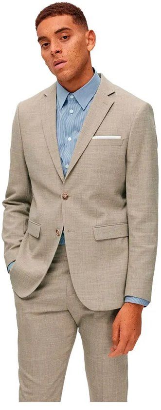 SELECTED MEN Slhslim-oasis Linen Blz Noos Colbert Heren - Zand - Maat 54