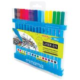 Mitama Liner 0.4, gesorteerde kleuren, met transparant etui met 15 stuks