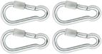 Dulimex B.V. Karabijn haken - 4x - met veiligheid schroef - staal - 5 cm - Zilver