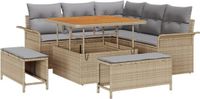 vidaXL Tuinbank Beige/Lichtgrijs Metaal Inclusief kussen