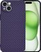 Techsuit Hoesje geschikt voor Apple iPhone 15 Plus - Carbonite FiberShell Carbon Back Cover - Paars