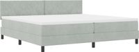 vidaXL Boxspring met matras Lichtgrijs 200 x 200 cm Fluweel