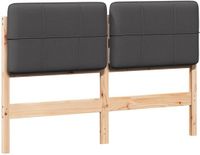 vidaXL - Gestoffeerd hoofdbord - Bruin en Donkergrijs - 160 cm