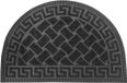 Merkloos Relaxdays Deurmat rubber - 60x40 cm - geometrisch - halfrond - antislip
