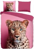 Pure dekbedovertrek panter - 1 persoons 140x200/220 cm - Roze - Katoen