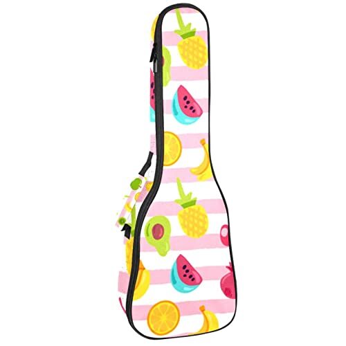 Mersov Tenor Ukulele Gigbag Waterdichte Ukelele Case Gewatteerde Rugzak, Geweldig voor Sopraan Concert (21/23/24") Tropisch Fruit Patroon