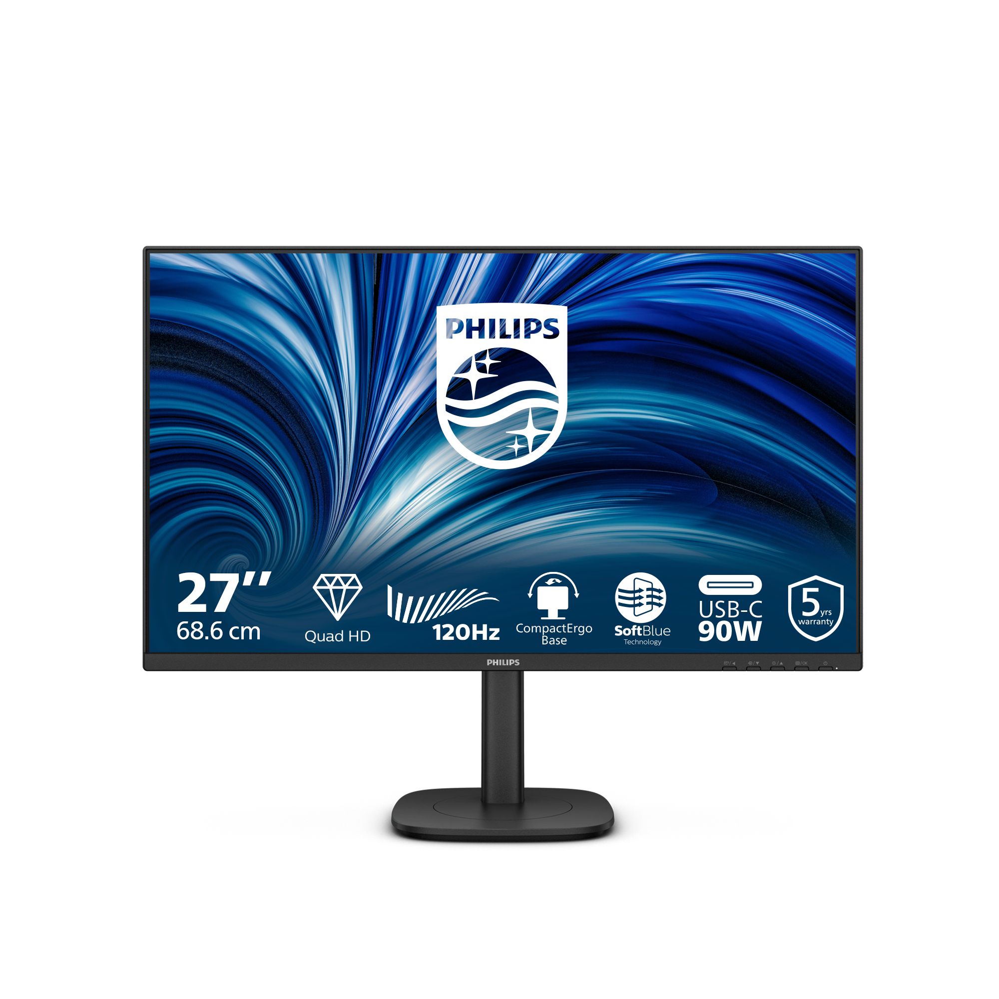 Philips 27B2U3601/00 27" QHD Monitor | 120Hz, IPS, USB-C