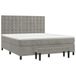 vidaXL Lit boxspring avec matelas, gris clair, 180x200 cm, velours