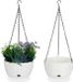 Merkloos Relaxdays Hangpotten met opvangbakjes - Set van 2 - Reservoir - 60 x 24 cm - Wit/Zwart