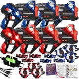 Tiny Thinkers Oplaadbare Lasergame set voor Kinderen + Educatief Boekje - 6 Persoons Laser Tag Set met 6 Blasters en Vesten