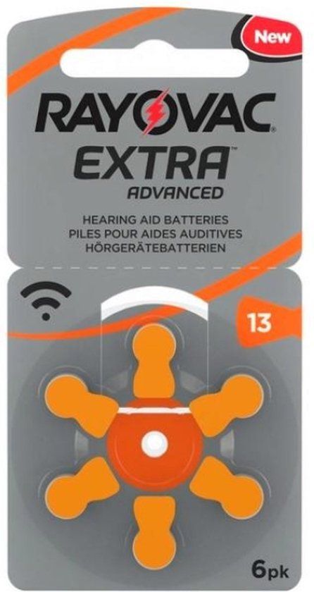 Rayovac Extra Advanced -13 - oranje | 6 stuks | Knoopcel batterij