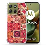 Cokitec Versterkte hoes voor Motorola G15 Textuur Cement Rood
