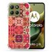 Cokitec Versterkte hoes voor Motorola G15 Textuur Cement Rood