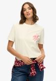 Superdry Tokyo Narrative Relaxed T-shirt Dames Off White Katoen