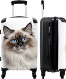 NoBoringSuitcases.com Grote koffer - Poes - Kat - Huisdieren - Ragdoll - Reiskoffer met 4 wielen - Trolley op wieltjes - Rolkoffer groot - 90 liter - Ruimbagage valies 20kg - Valiezen voor volwassenen