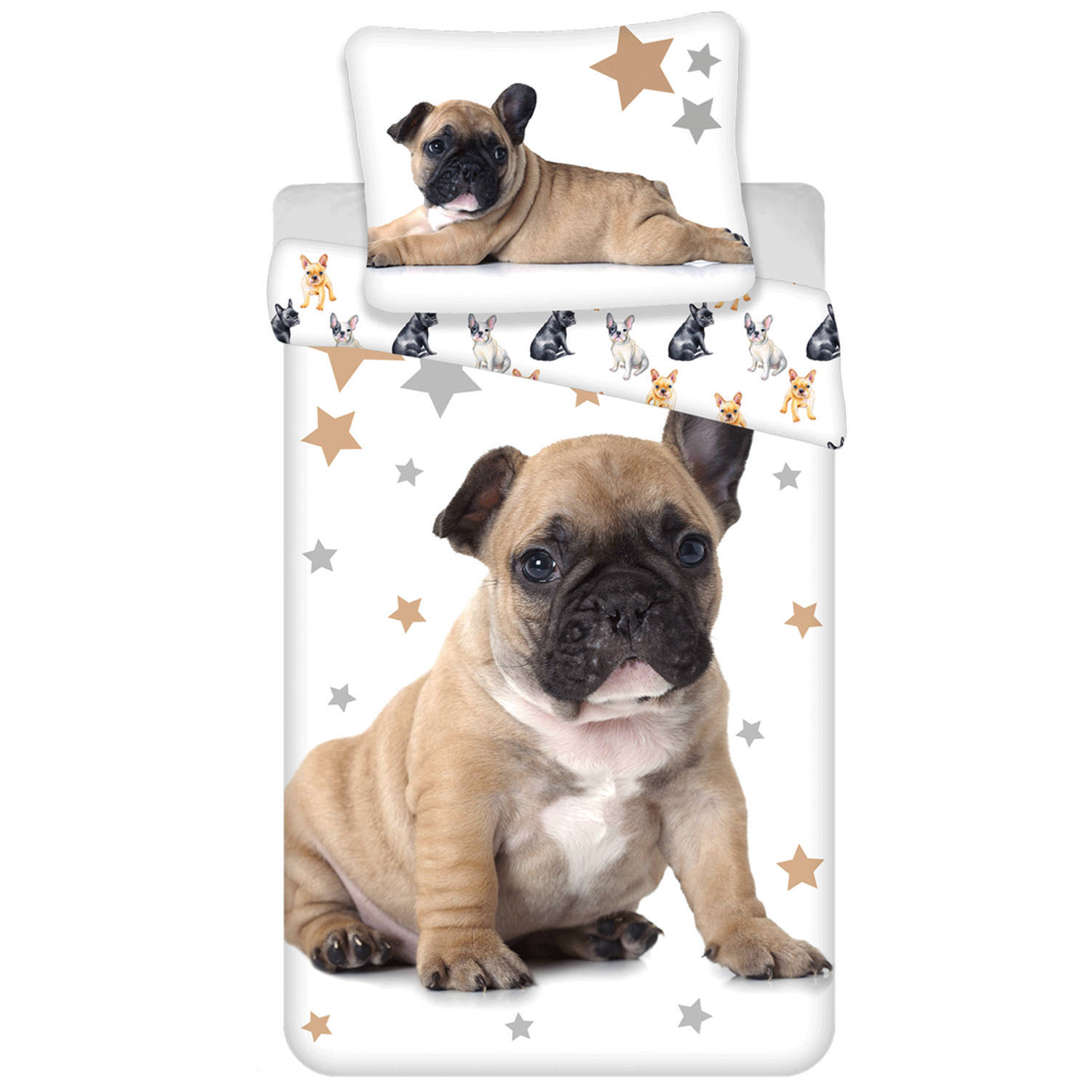 Animal Pictures Dekbedovertrek French Bulldog - Eenpersoons - 140 x 200 cm - Katoen