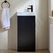 Hudson Reed Cluo 40cm Noir Gris meuble vasque avec lavabo et poignée intégrée noire