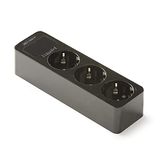 FAMATEL 2503-N - sokkel 3 stopcontacten TT zwart