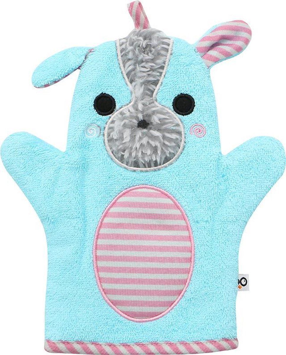 Zoocchini washandje - Yoko the Yorkie - blauw