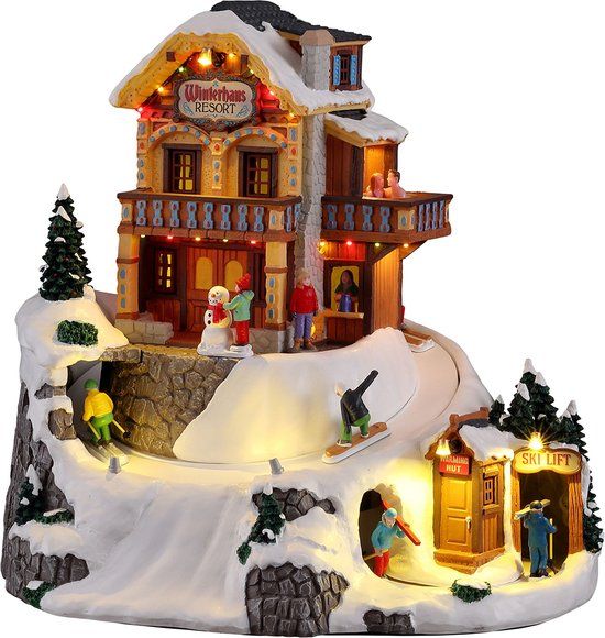 Lemax - Winterhaus Resort - Verlicht gebouw met animatie