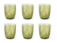 Excelsa Leaf Set 6 glazen water, glas, groen