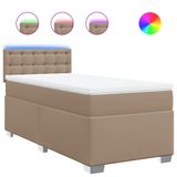 VidaXL Boxspringbed met matras, cappuccino-bruin, 140x200 cm, kunstleer