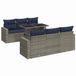 vidaXL 7-delige Loungeset met kussens poly rattan acacia grijs