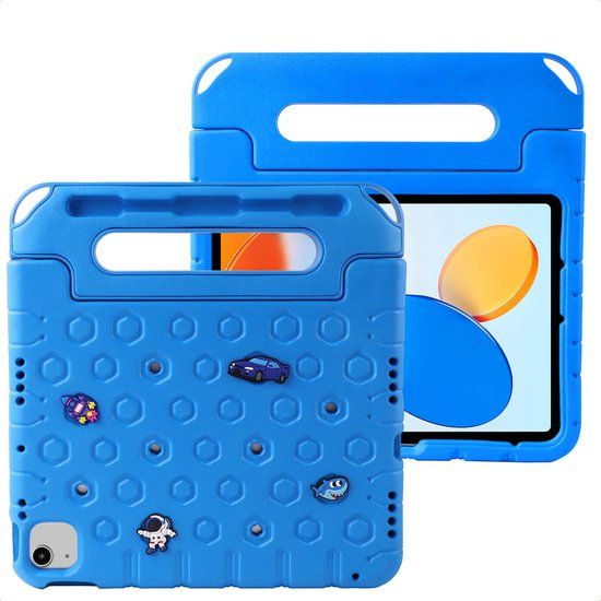 imoshion Kidsproof tablethoes met afneembare dolls voor de Apple iPad 11 (2025) 11 inch A16 / iPad 10 (2022) 10.9 inch - Blauw