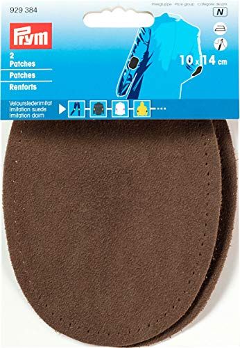 Prym 929384 Patches imitatie suède strijkijzer, 10 x 14 cm medium bruin, 2 Stuk