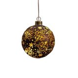 Anna's Collection Led bal glas sterren dia. 10 cm donkerbruin/goud