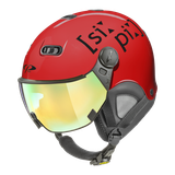 CP Carachillo XS skihelm rood glimmend - helm met spiegel vizier