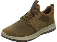 Skechers Delson-Axton Slip On Sneakers voor heren, Donkerbruin leer, 42 EU