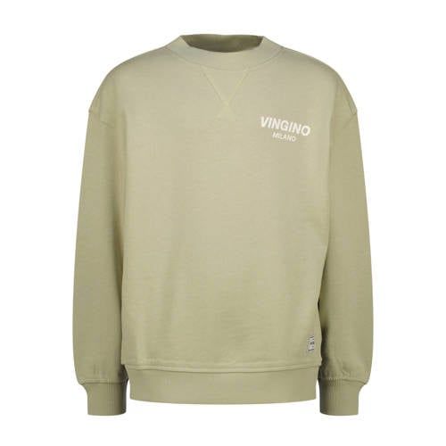 Vingino sweater groen Jongens Katoen Ronde hals Logo - maat 152