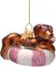 Vondels Glazen Kerstbal - Hond Tackel op Opblaasband 6cm Multi