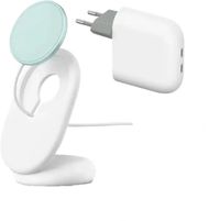 Google Flex 67W Dual USB-C Snellader Wit & Google Pixelsnap Draadloze Snellader met Standaard Wit