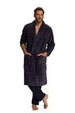 JP 1880 - Heren - Badjas thuispak microvezel strikceintuur - Grijs - Maat 4XL