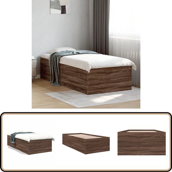 vidaXL Bedframe - Hout - Bruin Eikenkleur - 100x200 cm